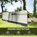 Outsunny Camping Windbreaks with Clear Windows and Carry Bag, 725 x 140cm