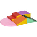HOMCOM Multi-coloured 6 Piece Soft Play Equipmemt For Kids Climb And Crawl