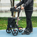 4 Wheel Rollator Walker With Seat Adjustable Mobility Walker With Bag, Gold Tone