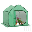 Outsunny Mini Pop Up Greenhouse w/ Reinforced PE Cover, Zipper Door, White