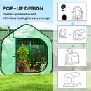 Outsunny Mini Pop Up Greenhouse w/ Reinforced PE Cover, Zipper Door, White