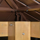 Outsunny 3x(3)M Double-Tier Hardtop Gazebo, Outdoor Patio Shelter, Brown