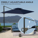 Outsunny Garden Cantilever Parasol w/ Weighted Base Tilt Crank