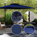 Outsunny Garden Cantilever Parasol w/ Weighted Base Tilt Crank