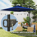 Outsunny Garden Cantilever Parasol w/ Weighted Base Tilt Crank