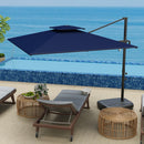 Outsunny Garden Cantilever Parasol w/ Weighted Base Tilt Crank