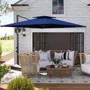 Outsunny Garden Cantilever Parasol w/ Weighted Base Tilt Crank