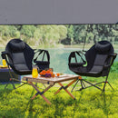 Outsunny Hammock Camping Chair Set of 2, Adjustable Back Camp Chair, Blue