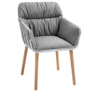HOMCOM Contrast Piped Accent Chair - Grey