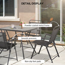 Outsunny Outdoor Dining Set W/ Umbrella Hole Table, Patio Furniture Sets, Black