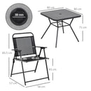 Outsunny Outdoor Dining Set W/ Umbrella Hole Table, Patio Furniture Sets, Black