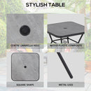 Outsunny Outdoor Dining Set W/ Umbrella Hole Table, Patio Furniture Sets, Black
