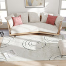 HOMCOM Swirl Pattern Washable Rug, Allergy-Friendly Floor Carpet, Cream