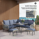 Outsunny 6 Piece Garden Furniture Set Garden Sofa with Cushions, Light Grey