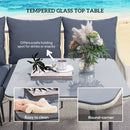 Outsunny 6 Piece Garden Furniture Set Garden Sofa with Cushions, Light Grey