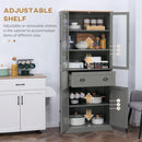 HOMCOM Tall Kitchen Cupboard, 5-tier Storage Cabinet with Adjustable Shelves