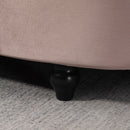 HOMCOM Semi-Circle Storage Ottoman Bench Tufted Upholstered Accent Footrest