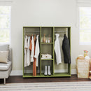 HOMCOM Mobile Double Open Wardrobe w/ Clothes Hanging Rail Colthing