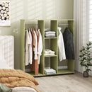 HOMCOM Mobile Double Open Wardrobe w/ Clothes Hanging Rail Colthing