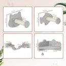 PawHut 4PCs Cat Wall Shelves with Steps, Ladder, Jumping Platforms