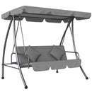 Outsunny 2-in-1 Swing Chair 3 Seater Hammock Cushion Bed Tilt Canopy