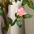 Outsunny Set of 2 90cm Artificial Rose Tree, Fake Decorative Plant