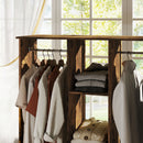 HOMCOM Mobile Double Open Wardrobe w/ Clothes Hanging Rail Colthing
