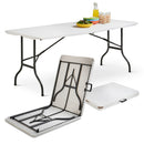 Silver & Stone Folding Camping Trestle Table 6ft 180 x 75 x 73cm - White