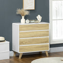 HOMCOM Chest of Drawers, 4 Drawer Storage Cabinet Organiser for Bedroom