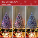 Christmas Time 2.5FT Prelit Artificial Tabletop Christmas Tree with Fibre Optics Holiday Home Xmas Decoration for Table and Desk, White