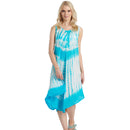Tie Dye Tunic Dress - Turquoise & White