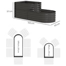 Outsunny 2-Tier Galvanised Raised Garden Bed with Safety Edging