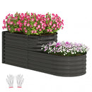 Outsunny 2-Tier Galvanised Raised Garden Bed with Safety Edging