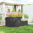Outsunny 2-Tier Galvanised Raised Garden Bed with Safety Edging