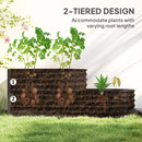 Outsunny 2-Tier Galvanised Raised Garden Bed with Safety Edging