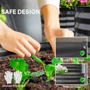 Outsunny 2-Tier Galvanised Raised Garden Bed with Safety Edging