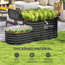 Outsunny 2-Tier Galvanised Raised Garden Bed with Safety Edging