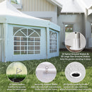 Outsunny 10 Sides Heavy Duty Tent Gazebo Outdoor Party Wedding Event Marquee