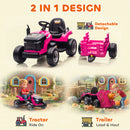 AIYAPLAY Ride on Tractor and Trailer, 12V Electric Ride on Tractor,