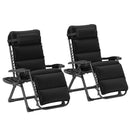 Outsunny 2 Pieces Zero Gravity Chairs, Reclining Folding Sun Lounger, Grey