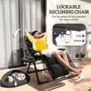 Outsunny 2 Pieces Zero Gravity Chairs, Reclining Folding Sun Lounger, Grey