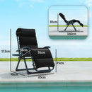 Outsunny 2 Pieces Zero Gravity Chairs, Reclining Folding Sun Lounger, Grey
