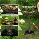 Outsunny 81cm Tall Bird Bath with 2 Decorative Birds for Garden
