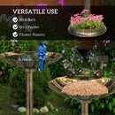 Outsunny 81cm Tall Bird Bath with 2 Decorative Birds for Garden