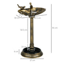 Outsunny 81cm Tall Bird Bath with 2 Decorative Birds for Garden