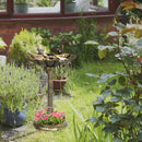 Outsunny 81cm Tall Bird Bath with 2 Decorative Birds for Garden