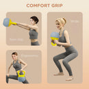SPORTNOW Kettlebell w/ Soft Body and Non-Slip Handle, Yellow and Grey