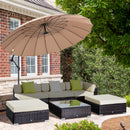 Outsunny 6 PC Rattan Sofa Coffee Table Set Sectional Wicker Weave Furniture for Garden Outdoor Conservatory w/ Pillow Cushion-  Brown