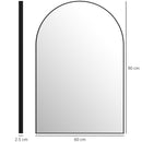 HOMCOM Arch Bathroom Mirror, Modern Wall Mirror with Steel Frame, Black