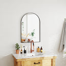 HOMCOM Arch Bathroom Mirror, Modern Wall Mirror with Steel Frame, Black